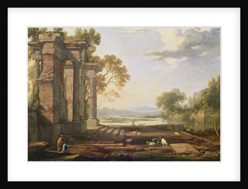 Landscape with setting sun by Pierre Patel