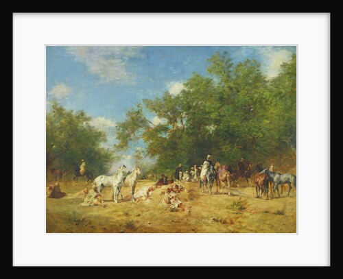 Arab Horsemen Resting in the Forest, 1868 by Eugene Fromentin