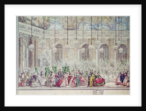 The Masked Ball at the Galerie des Glaces on the Occasion of the Marriage of the Dauphin to Marie-Therese, 17th February 1745 by Charles Nicolas II Cochin