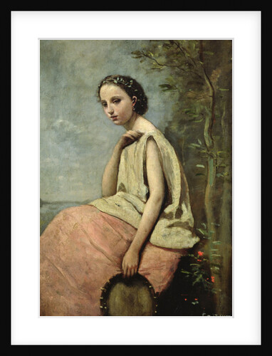 Zingara with a Tambourine by Jean Baptiste Camille Corot