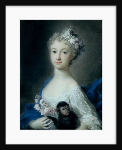 Girl holding a monkey, 18th century by Rosalba Giovanna Carriera