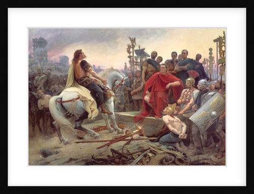 Vercingetorix throws his weapons at the feet of Julius Caesar, 1899 by Lionel Noel Royer
