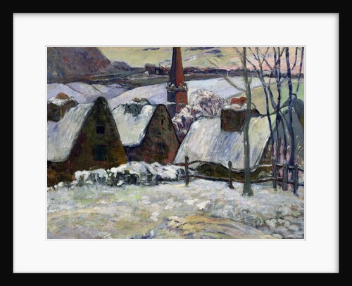 Breton village under snow, 1894 by Paul Gauguin