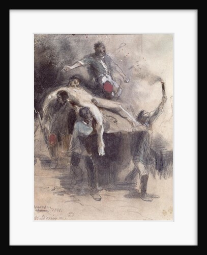 Men carrying away a corpse, 23rd February 1848 by Pierre Andrieu