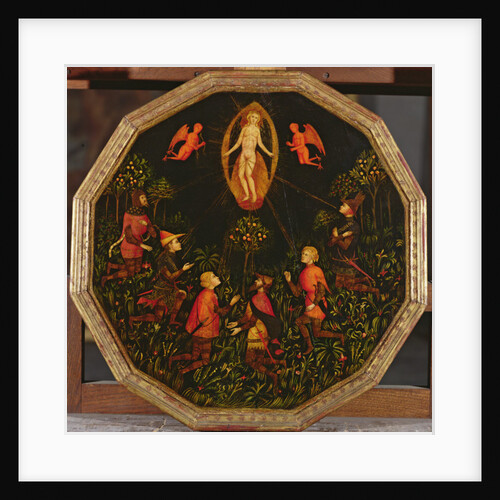 Confinement tray depicting the Triumph of Venus venerated by six legendary lovers: Achilles, Tristan, Lancelot, Samson, Paris and Troilus by Italian School