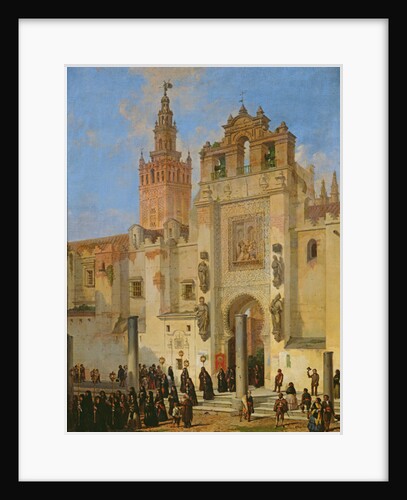 Religious procession in Seville, 1853 by Joachin Dominguez Becquer