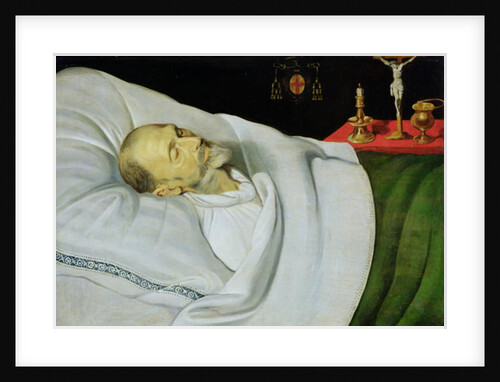 Antoine de Henin, Bishop of Ypres, on his death bed by Jean the Younger Bellegambe