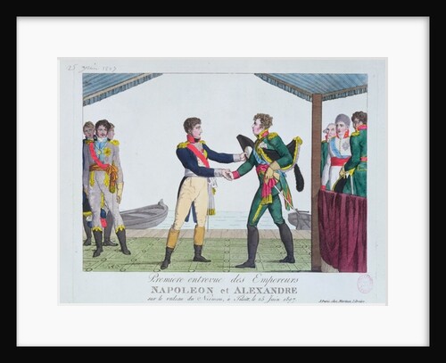 Meeting between Napoleon I and Alexander I, at Tilsit, 25 June, 1807 by French School