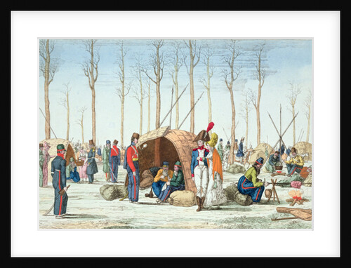 Bivouac of Russian troops on the Champs Elysées, Paris, 31 March 1814 by French School