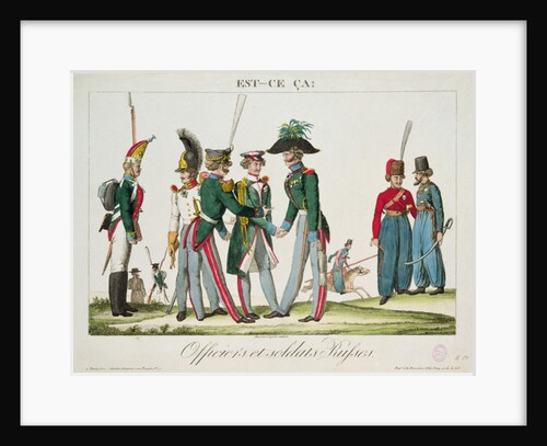 Russian officers and soldiers, 1815 by French School