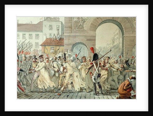 Russian Prisoners Paraded on the Boulevard Saint-Martin after the Battle of Montmirail, 17th February 1814 by Etienne Jean Delecluze