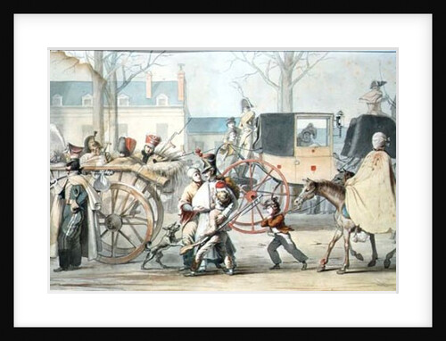 Wounded French Soldiers Entering Paris on the Boulevard Saint-Martin after the Battle of Montmirail, 17th February 1814 by Etienne Jean Delecluze