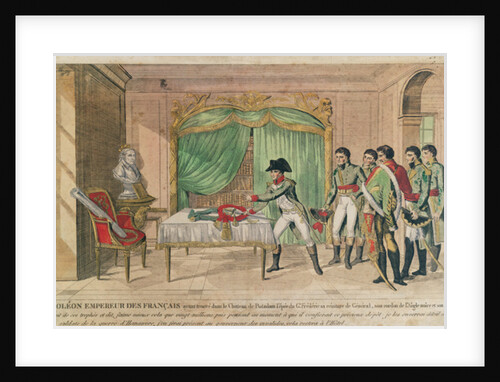 Emperor Napoleon I contemplating the sword of Frederick the Great at Potsdam in 1806 by French School