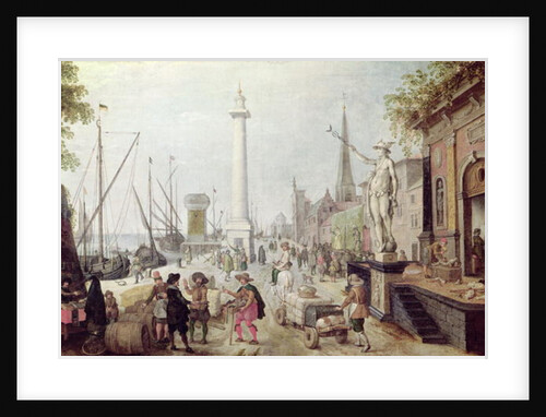 The Ancient Port of Antwerp by Sebastien (attr. to) Vrancx