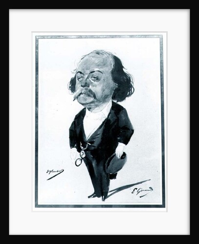Caricature of Gustave Flaubert, 1867 by Eugene Giraud