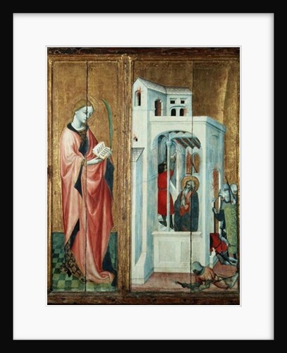 A Holy Martyr and St. Andrew's Disciple Extinguishing the Fire, left hand panel of the Thouzon altarpiece, School of Provence by French School