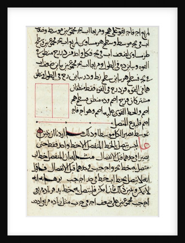 Page of text from a copy of 'Elements', a book on geometry by the Greek mathematician Euclid, 1188 by Islamic School