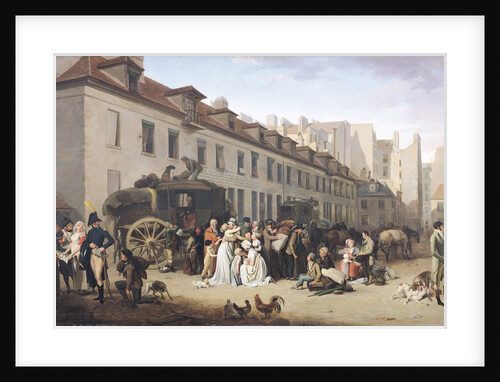 The Arrival of a Stagecoach at the Terminus, rue Notre-Dame-des-Victoires, Paris, 1803 by Louis Leopold Boilly