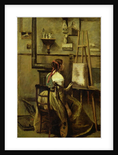 The Studio of Corot, or Young woman seated before an Easel, 1868-70 by Jean Baptiste Camille Corot