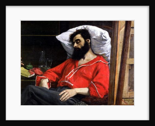 The Convalescent, or The Wounded Man, detail cut by the artist from 'The Visit to the Convalescent', c.1860 by Charles Emile Auguste Carolus-Duran
