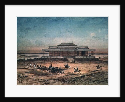 The Empress Eugenie travelling to the Inauguration of the Suez Canal in 1869, from a souvenir album, 1869 by Edouard Riou