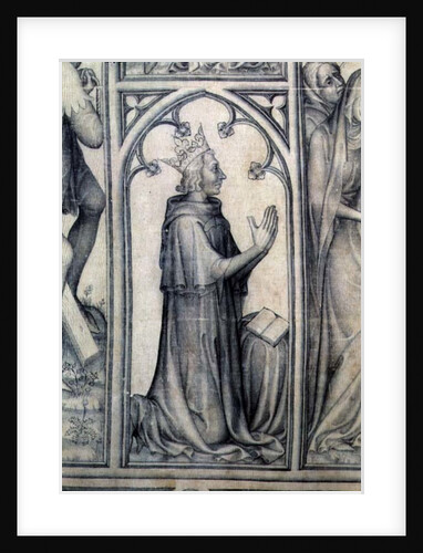 The Parement of Narbonne, detail of Charles V praying, c.1375 by French School