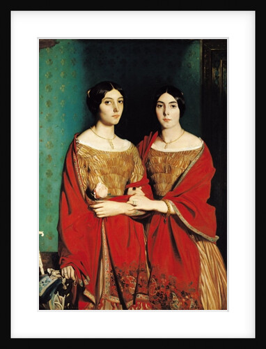 The Two Sisters, or Mesdemoiselles Chasseriau: Marie-Antoinette-Adele and Genevieve sisters of the artist, 1843 by Theodore Chasseriau