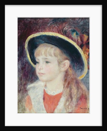 Young girl with a blue hat: portrait of Jeanne Henriot, 1881 by Pierre Auguste Renoir