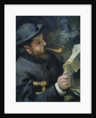 Claude Monet reading a newspaper, 1872 by Pierre Auguste Renoir