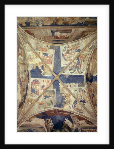 View of the ceiling of the chapel of the Tinel with scenes from the life of St. Martial, 1344-45 by Matteo di Giovanetto da Viterbo