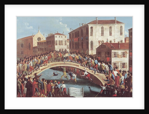 Battle with Sticks on the Ponte Santa Fosca, Venice by Gabriele Bella