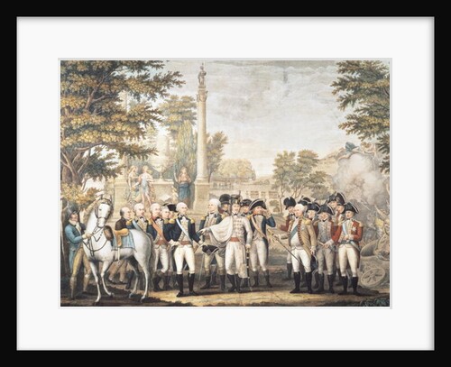 The British Surrendering to General Washington after their Defeat at Yorktown, Virginia, October 1781 by American School