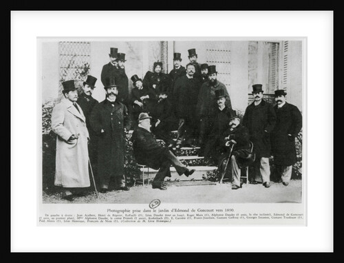 Group in the garden of Edmond Huot de Goncourt, c.1890 by French Photographer
