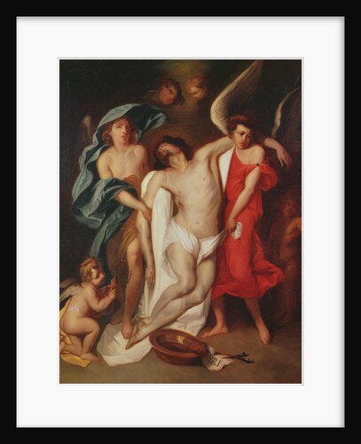 The Body of Christ carried by Angels by Eugene (1798-1863) (attr. to) Delacroix