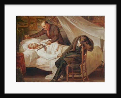 The Death of Theodore Géricault, with his friends Colonel Bro de Comeres and the painter Pierre-Joseph Dedreux-Dorcy, 1824 by Ary Scheffer