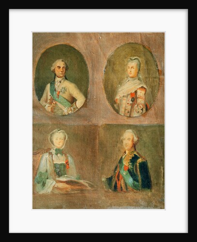Four Studies according to French Portraits of the 18th century by Ferdinand Victor Eugene Delacroix