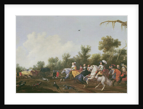 Frederick V, the Winter King and his wife Elizabeth Stuart leaving for a hunt on horseback, 1631 by Anthonie Palamedesz