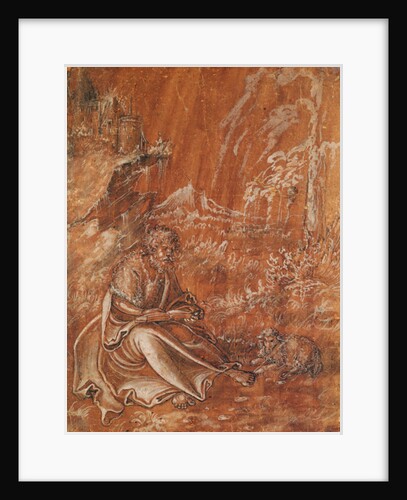 Saint John the Baptist seated in a Mountainous Landscape by Lucas the Elder Cranach