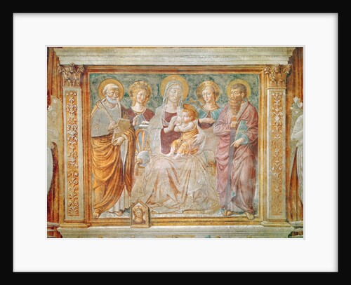 Virgin and Child surrounded by Saint Michael, Saint Catherine, Saint Marguerite and Saint Paul by Benozzo di Lese di Sandro Gozzoli