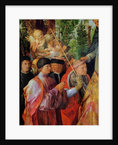 The Festival of the Rose Gardens, detail to the left: praying, 1506 by Albrecht Dürer or Duerer