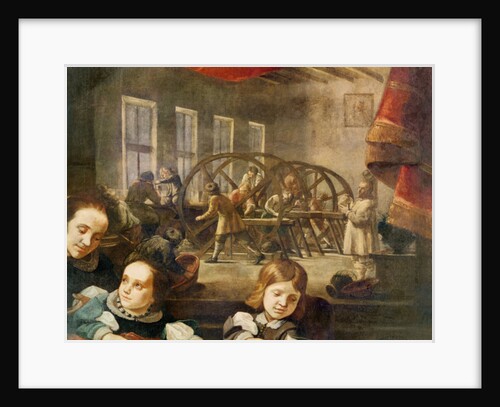 Detail from a portrait of precious stone cutter Dyonis Miseroni and family, showing engraving on glass in his workshop, 1653 by Karel Skreta