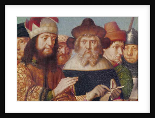 Triptych of the Crucifixion, left panel: Jewish judges, Roman soldiers, c.1480 by Gerard David
