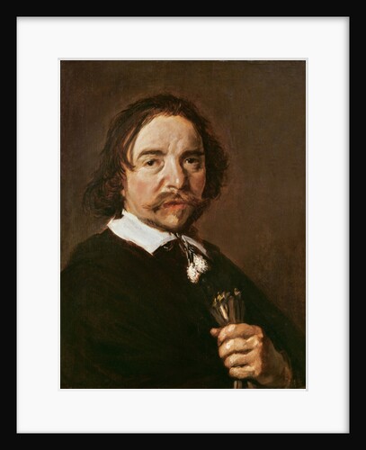 Portrait of a Man with a Glove and Black Hair, c.1657 by Frans Hals