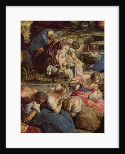 The Gathering of Manna, central detail: sewing woman by Jacopo Robusti Tintoretto