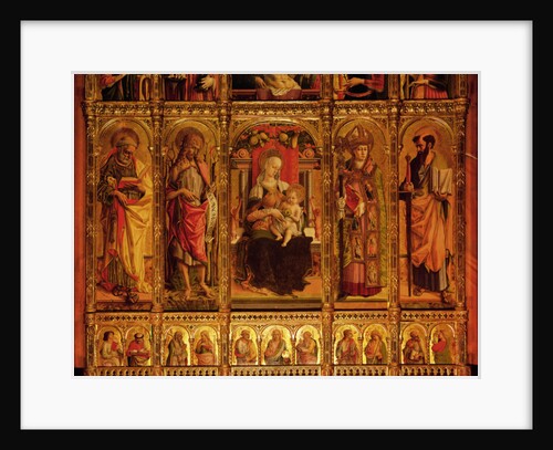 Altarpiece of St Emidio, polyptych, detail of the the Virgin and the Saints, 1473 by Carlo Crivelli