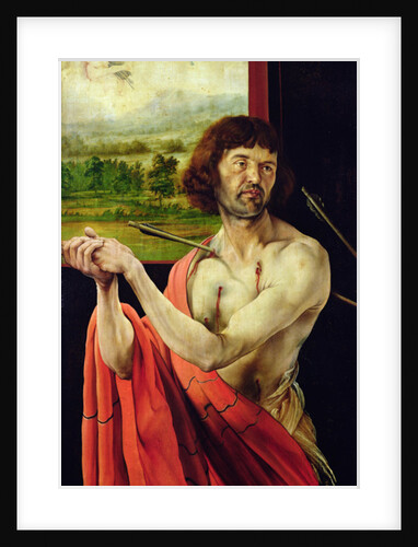 Detail of Saint Sebastien and landscape from the Isenheim altarpiece, inner wing, c.1512-16, by Matthias Grunewald