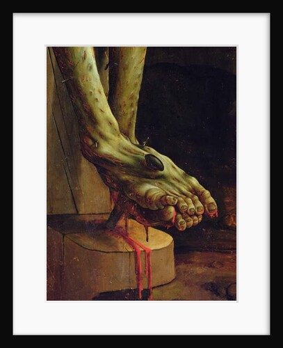 Detail of Christ's foot by Matthias Grunewald