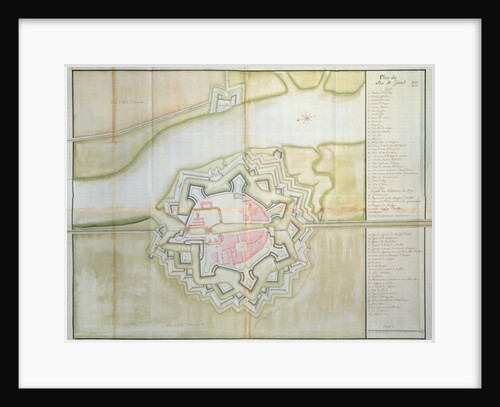 Map of Sas van Gent, Netherlands, 1747 by French School