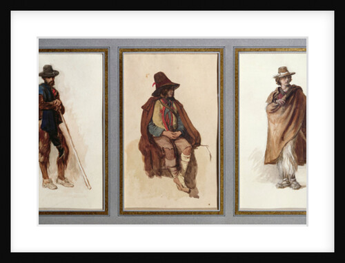 Three types of Ciociari shepherds by Antoine Auguste Ernest Herbert or Hebert