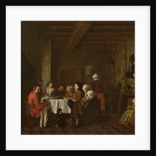 Interior scene, family meal by Jan Josef the Elder Horemans